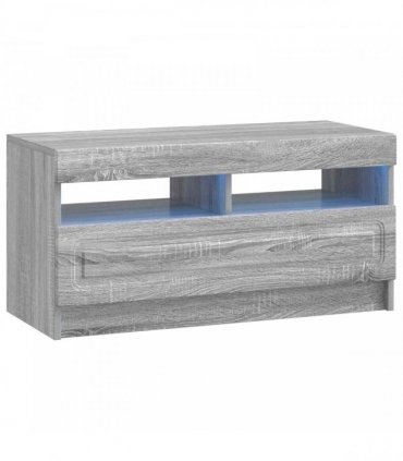 vidaXL LED TV Cabinet UTRECHT 3 pcs Grey Sonoma Engineered Wood