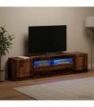 vidaXL LED TV Cabinet UTRECHT 3 pcs Old Wood Engineered Wood