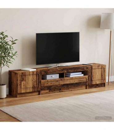 vidaXL LED TV Cabinet UTRECHT 3 pcs Old Wood Engineered Wood