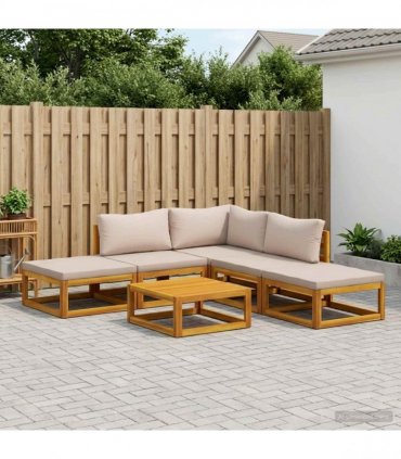 vidaXL Sofa Set 6 pcs Natural Solid Acacia Wood