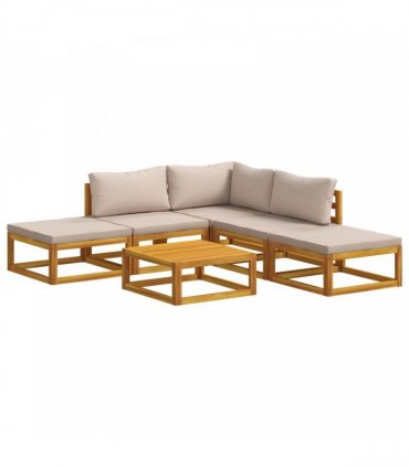 vidaXL Sofa Set 6 pcs Natural Solid Acacia Wood