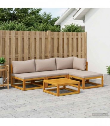 vidaXL Sofa Set 5 pcs Natural Solid Acacia Wood