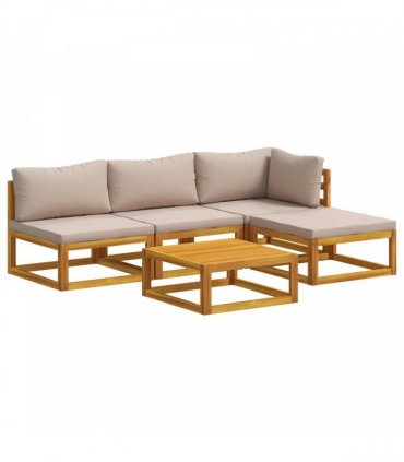 vidaXL Sofa Set 5 pcs Natural Solid Acacia Wood