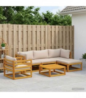 vidaXL Sofa Set 6 pcs Natural Solid Acacia Wood