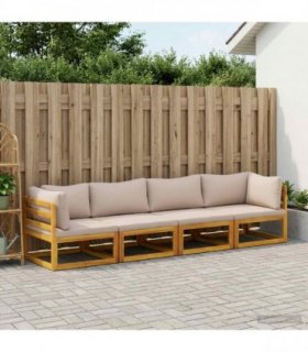 vidaXL Sofa Set 4 pcs Natural Solid Acacia Wood