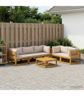 vidaXL Sofa Set 6 pcs Natural Solid Acacia Wood