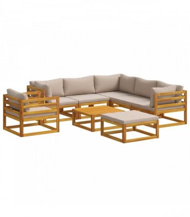 vidaXL Sofa Set 8 pcs Natural Solid Acacia Wood