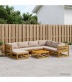 vidaXL Sofa Set 8 pcs Natural Solid Acacia Wood