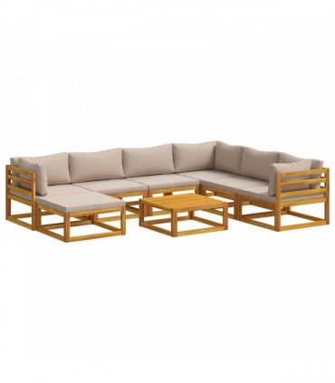 vidaXL Sofa Set 8 pcs Natural Solid Acacia Wood