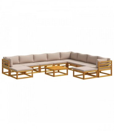 vidaXL Sofa Set 11 pcs Natural Solid Acacia Wood