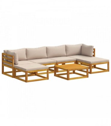 vidaXL Sofa Set 7 pcs Natural Solid Acacia Wood