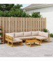 vidaXL Sofa Set 7 pcs Natural Solid Acacia Wood