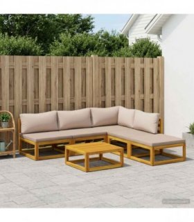 vidaXL Sofa Set 6 pcs Natural Solid Acacia Wood