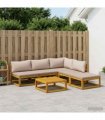 vidaXL Sofa Set 6 pcs Natural Solid Acacia Wood