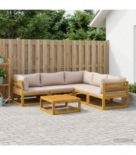 vidaXL Sofa Set 6 pcs Natural Solid Acacia Wood