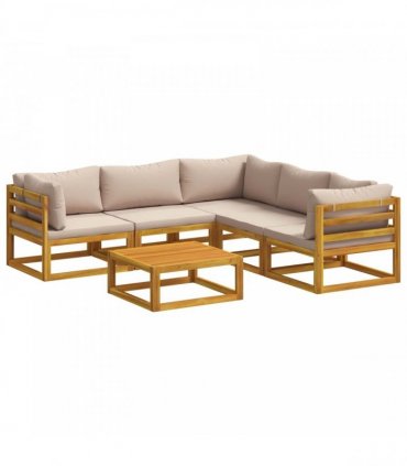 vidaXL Sofa Set 6 pcs Natural Solid Acacia Wood