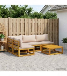 vidaXL Sofa Set 5 pcs Natural Solid Acacia Wood