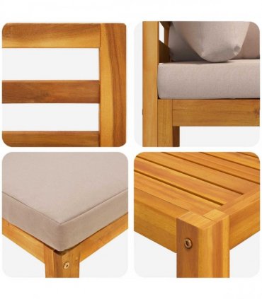 vidaXL Sofa Set 5 pcs Natural Solid Acacia Wood