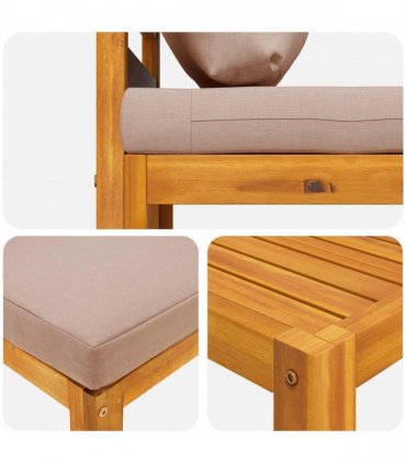 vidaXL Sofa Set 4 pcs Natural Solid Acacia Wood