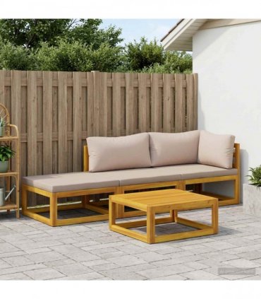 vidaXL Sofa Set 4 pcs Natural Solid Acacia Wood