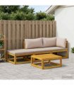 vidaXL Sofa Set 4 pcs Natural Solid Acacia Wood