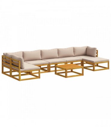 vidaXL Sofa Set 8 pcs Natural Solid Acacia Wood