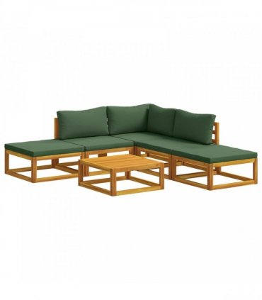 vidaXL Sofa Set 6 pcs Natural Solid Acacia Wood