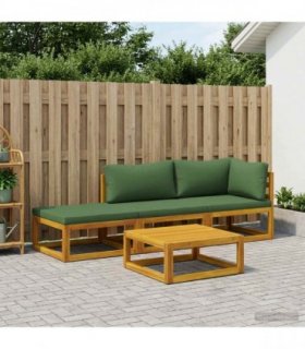 vidaXL Sofa Set 4 pcs Natural Solid Acacia Wood