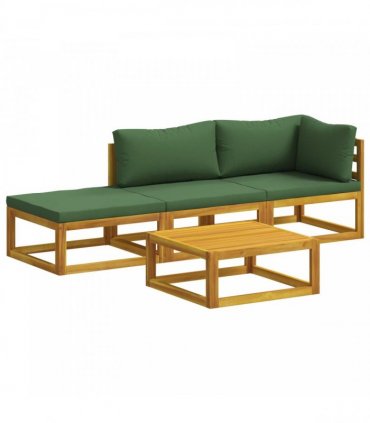 vidaXL Sofa Set 4 pcs Natural Solid Acacia Wood