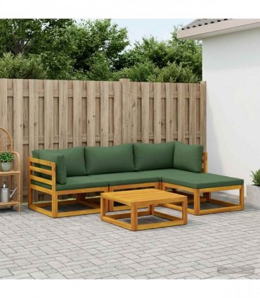 vidaXL Sofa Set 5 pcs Natural Solid Acacia Wood