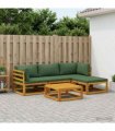 vidaXL Sofa Set 5 pcs Natural Solid Acacia Wood