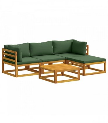 vidaXL Sofa Set 5 pcs Natural Solid Acacia Wood