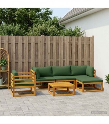 vidaXL Sofa Set 6 pcs Natural Solid Acacia Wood