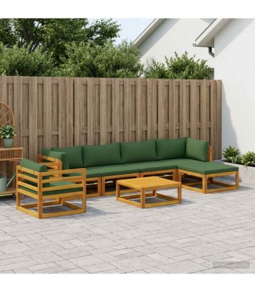 vidaXL Sofa Set 7 pcs Natural Solid Acacia Wood