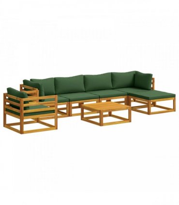 vidaXL Sofa Set 7 pcs Natural Solid Acacia Wood