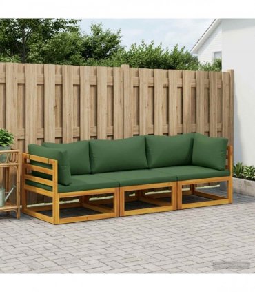 vidaXL Sofa Set 3 pcs Natural Solid Acacia Wood