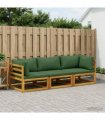 vidaXL Sofa Set 3 pcs Natural Solid Acacia Wood