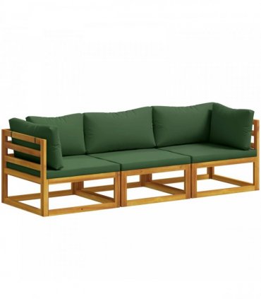 vidaXL Sofa Set 3 pcs Natural Solid Acacia Wood