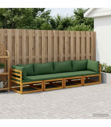 vidaXL Sofa Set 4 pcs Natural Solid Acacia Wood