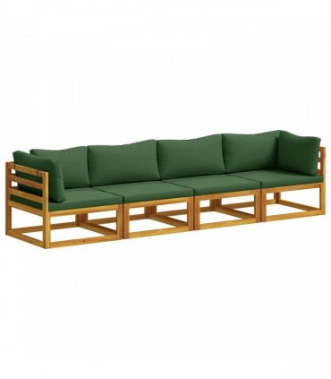 vidaXL Sofa Set 4 pcs Natural Solid Acacia Wood