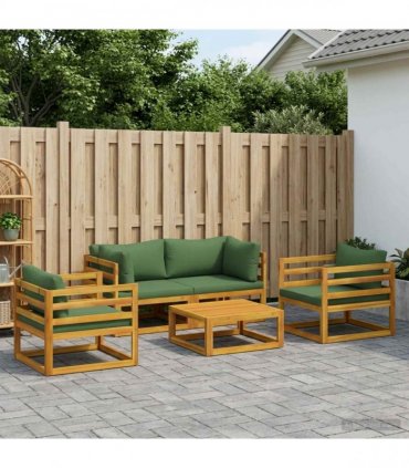 vidaXL 5 Piece Garden Lounge Set Modular Natural Solid Acacia Wood