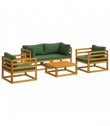 vidaXL 5 Piece Garden Lounge Set Modular Natural Solid Acacia Wood