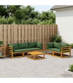 vidaXL Sofa Set 6 pcs Natural Solid Acacia Wood