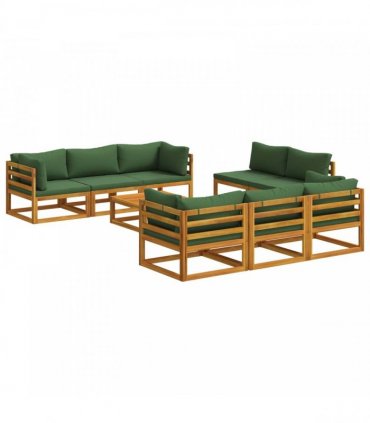 vidaXL 9 Piece Garden Lounge Set Modular Natural Solid Acacia Wood