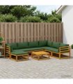 vidaXL Sofa Set 8 pcs Natural Solid Acacia Wood