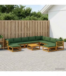 vidaXL Sofa Set 11 pcs Natural Solid Acacia Wood