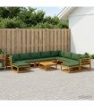 vidaXL Sofa Set 11 pcs Natural Solid Acacia Wood