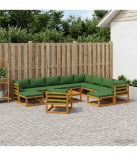 vidaXL Sofa Set 12 pcs Natural Solid Acacia Wood