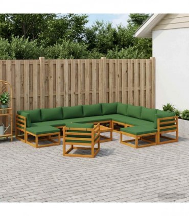 vidaXL Sofa Set 12 pcs Natural Solid Acacia Wood