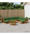 vidaXL Sofa Set 12 pcs Natural Solid Acacia Wood